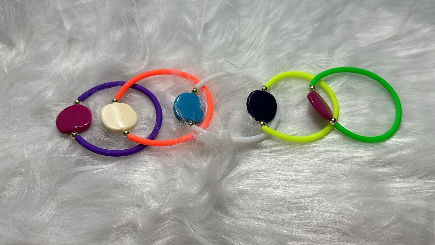 Juego de 4 pulseras elásticas con explosión de color